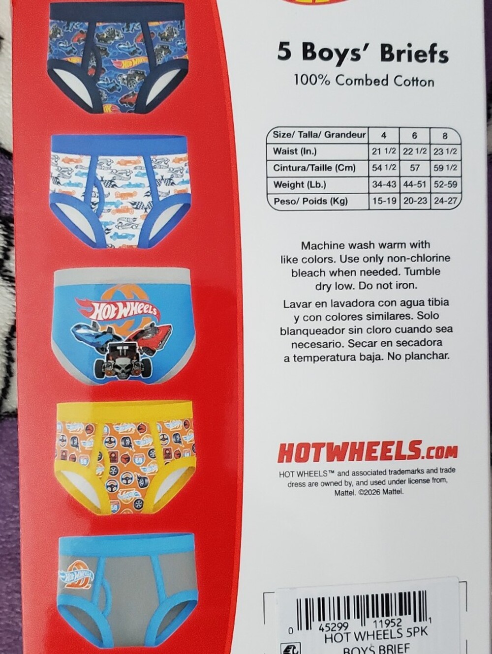 Hot Wheels Kids' Cotton Boxer Briefs - Blue/Orange Multi (Pack) - Picture 2 of 2